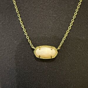Kendra Scott Gold Necklace with Cream Pendant